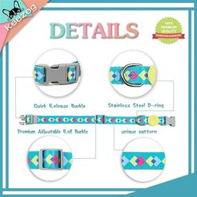 img 1 attached to 🐶 Keezeg Dog Collar and Leash Set: Stylish Geometry Theme for Dogs and Cats, Suitable for Boys and Girls, Diamond Green (S)