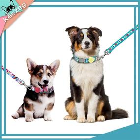 img 3 attached to 🐶 Keezeg Dog Collar and Leash Set: Stylish Geometry Theme for Dogs and Cats, Suitable for Boys and Girls, Diamond Green (S)