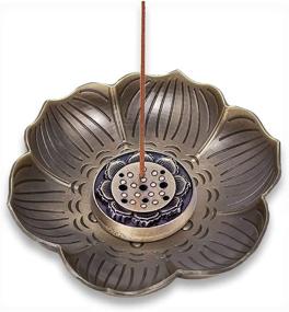 img 4 attached to 🌸 Lotus Incense Holder: Stylish 9-Hole Stick & Cone Burner by Lotus Incense