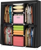 🚪 youud portable wardrobe storage closet organizer with shelves for clothes - standing closet, black логотип