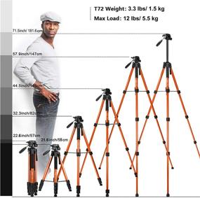 img 1 attached to Высокотехнологичный 72-дюймовый штатив Victiv для камеры телефона - Легкий алюминиевый подставка-монопод для ютуб-видео, вебкастов - 2 быстросъемные площадки, нагрузка 12 фунтов - Идеально подходит для путешествий и работы - Яркий оранжевый