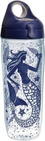 img 4 attached to Tervis Vintage Mermaid Collage Tumbler: Navy & Gray 24oz Water Bottle with Wrap - Clear