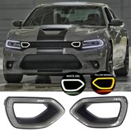 🐷 srt scat pack grille smoke led lights pig nose replacement for dodge charger 2015-2019: enhance your ride with mocw's perfect fit logo