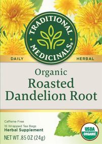 img 3 attached to Organic Roasted Dandelion Root Herbal Leaf 🌿 Tea - 16 Tea Bags (Pack of 6)