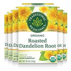 img 4 attached to Organic Roasted Dandelion Root Herbal Leaf 🌿 Tea - 16 Tea Bags (Pack of 6)