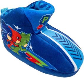 img 2 attached to Stipple Outsole PJ Masks Boy's Slipper Bootie - Gekko Catboy Owlette, Toddler Size 5/6 to Kids Size 11/12