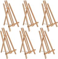 🖼️ pack of 6 u.s. art supply 18-inch large tabletop display stand a-frame artist easels - beechwood tripod, painting party easels, kids student table school desktop, portable canvas photo picture sign holders logo