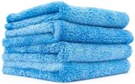 🧼 the rag company - eagle edgeless 500 - premium korean 70/30 blend plush microfiber detailing towels, 500gsm, 16in x 16in, blue (4-pack) logo