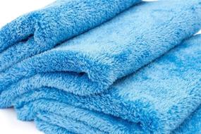img 2 attached to 🧼 The Rag Company - Eagle Edgeless 500 - Premium Korean 70/30 Blend Plush Microfiber Detailing Towels, 500GSM, 16in x 16in, Blue (4-Pack)