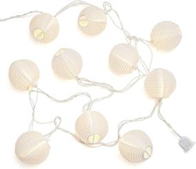 img 3 attached to 🏮 Mini Lantern String Lights - 10 White Nylon Hanging Lanterns with Warm White Bulbs, 7 Feet Long, Waterproof for Indoor/Outdoor Lighting, Plug in, Connectable up to 25 Strands