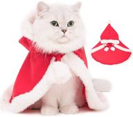 🐱 itessy christmas cat dog costumes - santa cloak cape with hat for small dogs, pet cosplay party dressing up outfits apparel for puppies and kittens logo