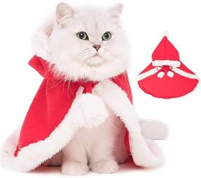 img 4 attached to 🐱 ITESSY Christmas Cat Dog Costumes - Santa Cloak Cape with Hat for Small Dogs, Pet Cosplay Party Dressing Up Outfits Apparel for Puppies and Kittens