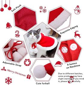 img 2 attached to 🐱 ITESSY Christmas Cat Dog Costumes - Santa Cloak Cape with Hat for Small Dogs, Pet Cosplay Party Dressing Up Outfits Apparel for Puppies and Kittens