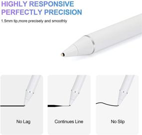 img 2 attached to 🖊️ White Stylus Pen for Touch Screens: Active Pen Digital Pencil for iPad, iPhone & Tablets