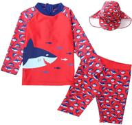 adorable and protective 7-mi toddlerkids boys rashguard swimsuit bathing suit 👶 swimwear sets -2t-6t: get your little one ready for fun in the sun! logo