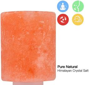 img 2 attached to 🔮 Betus Natural Crystal Himalayan Salt Wall Lamp - Air Purifying Night Light with 360° Rotatable Plug and 7W Bulb - Cylindrical Shape