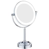 💄 gurun 8-inch tabletop swivel led lighted makeup mirror: perfect for precise makeup application, 5x magnification, chrome finish m2011d(8in,5x) логотип