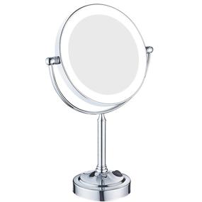 img 4 attached to 💄 GURUN 8-inch Tabletop Swivel LED Lighted Makeup Mirror: Perfect for Precise Makeup Application, 5X Magnification, Chrome Finish M2011D(8in,5X)