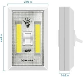 img 3 attached to 🔦 Kasonic 200 Lumen COB LED Night Light Switch - Cordless, Battery Operated (4 Pack) for Under Cabinet, Shelf, Closet, Garage, Kitchen, Stairwell, and More