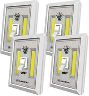 🔦 kasonic 200 lumen cob led night light switch - cordless, battery operated (4 pack) for under cabinet, shelf, closet, garage, kitchen, stairwell, and more logo
