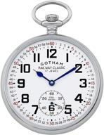 ⌚ gwc14103s gotham silver tone mechanical railroad watch logo