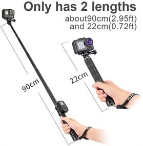 img 1 attached to 📷 Premium TELESIN Ultralight Carbon Fiber Selfie Stick: Ideal for GoPro Hero, DJI OSMO Action, Insta360, AKASO, and More!