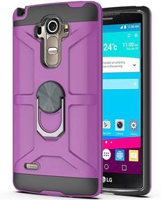 img 3 attached to 📱 YmhxcY LS770-ZS Purple Phone Case Compatible with G Stylo/G4 Stylus (Not LG G4) - 360° Rotating Ring Kickstand, Dual-Layer Shockproof Design, HD Screen Protector