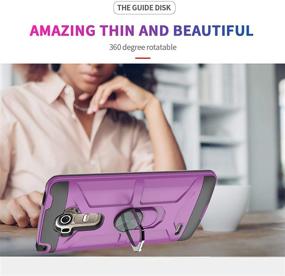 img 2 attached to 📱 YmhxcY LS770-ZS Purple Phone Case Compatible with G Stylo/G4 Stylus (Not LG G4) - 360° Rotating Ring Kickstand, Dual-Layer Shockproof Design, HD Screen Protector