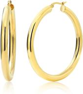 stainless steel hoop earrings, yellow colored and 2 inches wide by gem stone king logo