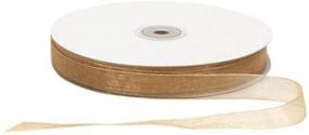 img 1 attached to 🎀 Offray Berwick LLC 796076 Berwick Simply Sheer Asiana 5/8" W X 100 yd Gold Ribbon - Elegant and Versatile