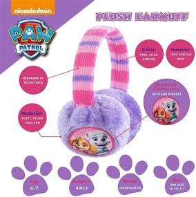 img 1 attached to 🧤 Kids Winter Earmuffs and Gloves Set, Paw Patrol Skye and Everest Theme, Purple, Ages 4-7