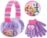 🧤 kids winter earmuffs and gloves set, paw patrol skye and everest theme, purple, ages 4-7 logo