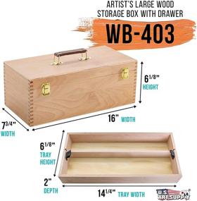 img 3 attached to Organize Your Artistic Tools with the US Art Supply Artist Wood Pastel, Pen, Marker Storage Box with Drawer(s) - Large Tool Box