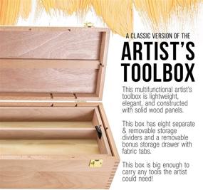 img 1 attached to Organize Your Artistic Tools with the US Art Supply Artist Wood Pastel, Pen, Marker Storage Box with Drawer(s) - Large Tool Box
