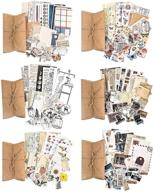 vintage scrapbooking stickers: 180pcs supplies kit for diy antique retro journaling and crafts logo