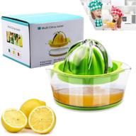 🍋 vanleonet lemon squeezer citrus juicer with strainer: manual lime press with built-in measuring cup - green logo