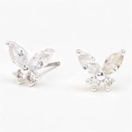 🦋 stunning silver cubic zirconia butterfly stud earrings by claire's logo