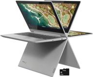 🔒 lenovo chromebook flex 11" 2-in-1 convertible laptop, 11.6-inch hd touch screen, mediatek mt8173c quad-core processor, 4gb ram, 32gb emmc, webcam, usb type c, chrome os with titac accessory logo