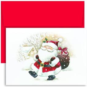 img 2 attached to 🎅 Masterpiece Studios Holiday Collection Boxed Christmas Cards - 18 Count with Envelopes, 7.8" x 5.6" - Happy Santa Design (74630)