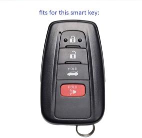 img 1 attached to 🔑 2-Pack Black Silicone 4 Button Key Fob Cover Case for 2019-2021 Toyota 86 RAV4 XLE Camry Hybrid XSE Corolla Avalon Smart Key