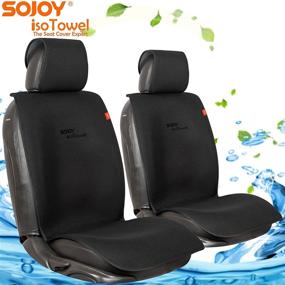 img 3 attached to 🚗 Sojoy Universal 2.0 Новая версия черного автомобильного чехла для сидений переднего ряда - Модная защита на все времена года