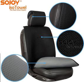 img 1 attached to 🚗 Sojoy Universal 2.0 Новая версия черного автомобильного чехла для сидений переднего ряда - Модная защита на все времена года
