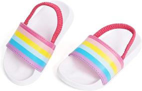 img 4 attached to 🌈 FUNKYMONKEY Toddler Rainbow Sandals - Stylish Outdoor Boys' Shoes