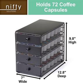 img 1 attached to ☕️ Stylish and Spacious 4-Tier Coffee Pod Drawer – Black Satin Finish | Organize and Display 72 K-Cups | Perfect for Home or Office Kitchen Counters