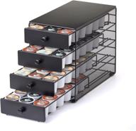 ☕️ stylish and spacious 4-tier coffee pod drawer – black satin finish | organize and display 72 k-cups | perfect for home or office kitchen counters logo