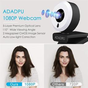 img 1 attached to 📷 High-Resolution AutoFocus 1080P Webcam with Ring Light, Tripod, and Dual Stereo Microphone, Full HD USB Computer Camera, Adjustable Brightness, 110-degree Wide Angle, for Video Conferencing on Zoom/Skype/Facetime, Compatible with PC Mac Laptop Desktop