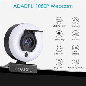 img 3 attached to 📷 High-Resolution AutoFocus 1080P Webcam with Ring Light, Tripod, and Dual Stereo Microphone, Full HD USB Computer Camera, Adjustable Brightness, 110-degree Wide Angle, for Video Conferencing on Zoom/Skype/Facetime, Compatible with PC Mac Laptop Desktop