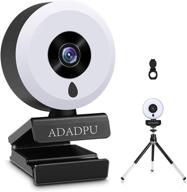 📷 high-resolution autofocus 1080p webcam with ring light, tripod, and dual stereo microphone, full hd usb computer camera, adjustable brightness, 110-degree wide angle, for video conferencing on zoom/skype/facetime, compatible with pc mac laptop desktop logo