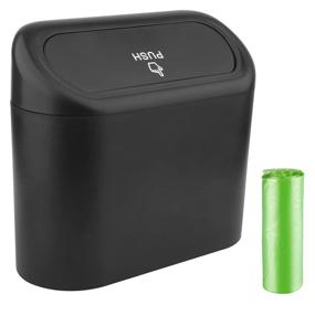 img 4 attached to 🚗 Car Trash Can with Lid and Bag - Cute Car Organizer Bin for Small Garbage Storage and Organization (6.3x3.3x5.5IN)