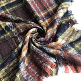 img 3 attached to 🧣 Classic Lattice Women's Scarves - 200cmx65cm Scarf & Wrap Accessories for Women